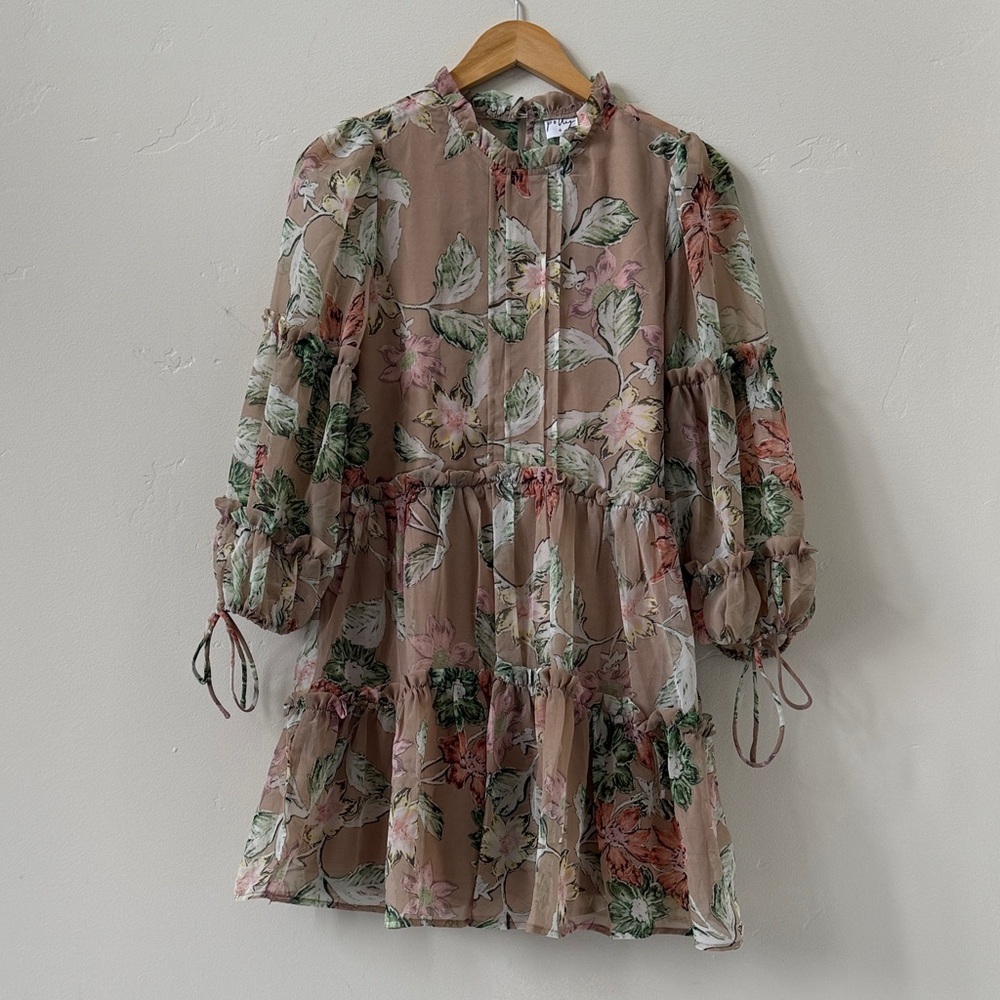 Floral Babydoll Mini Dress Princess Polly Eden Bloom Feminine Floral Blush Sz 0